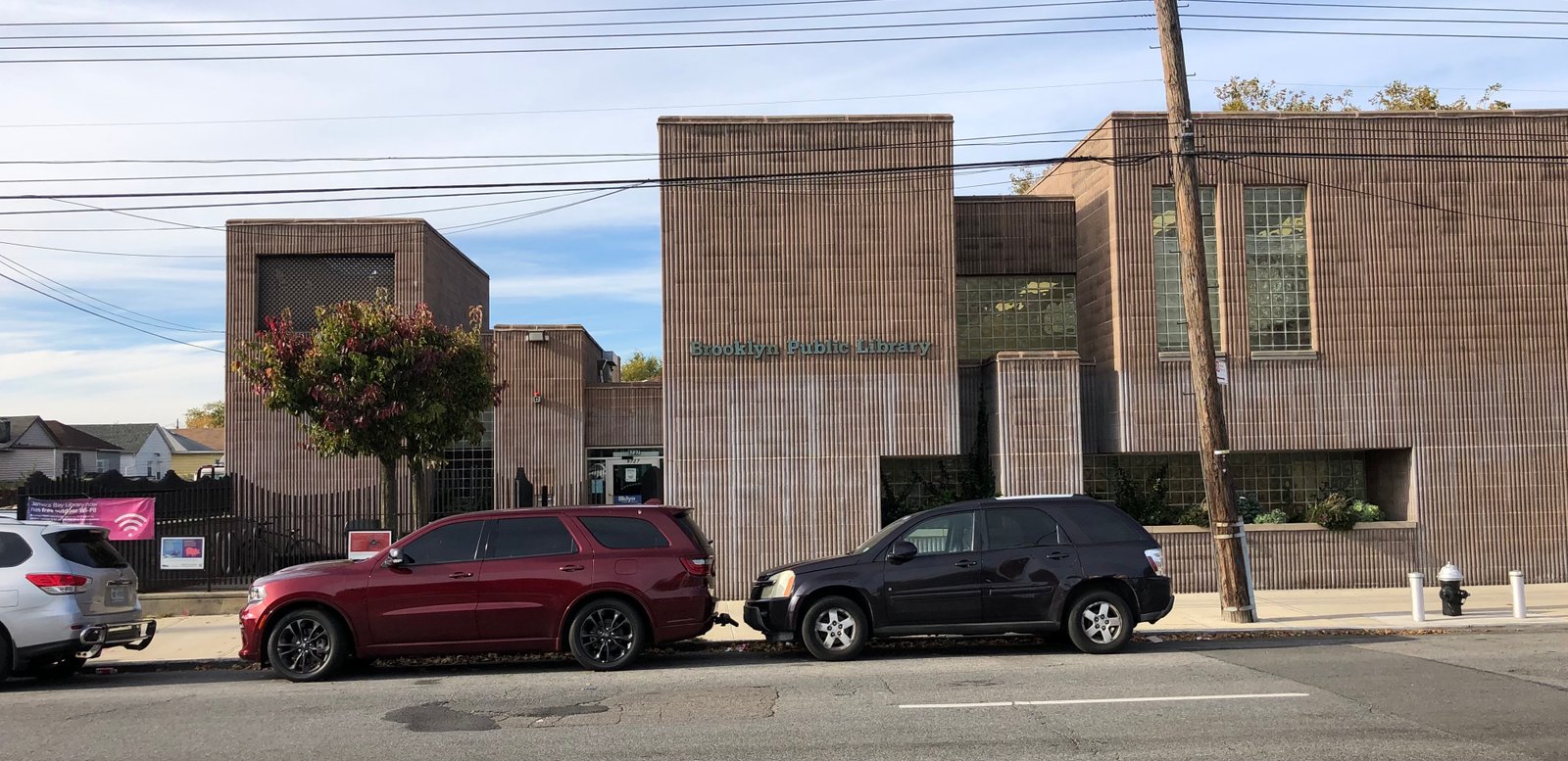 Jamaica Bay Library on Seaview Avenue, photographed in 2022.