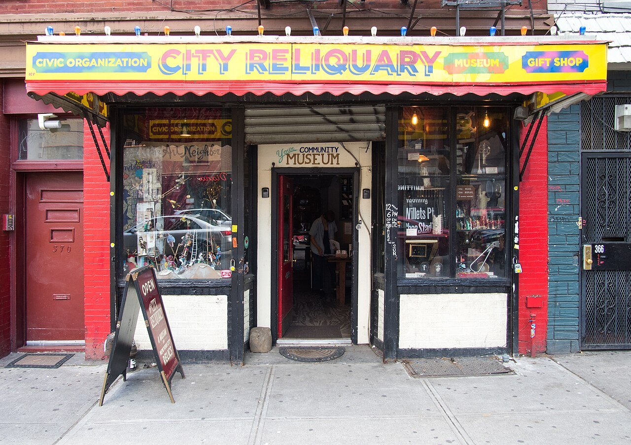 The City Reliquary storefront and museum entrance, photographed in 2019