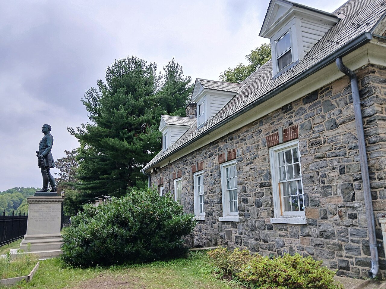 The stone facade of Van Cortlandt House Museum in Van Cortlandt Park