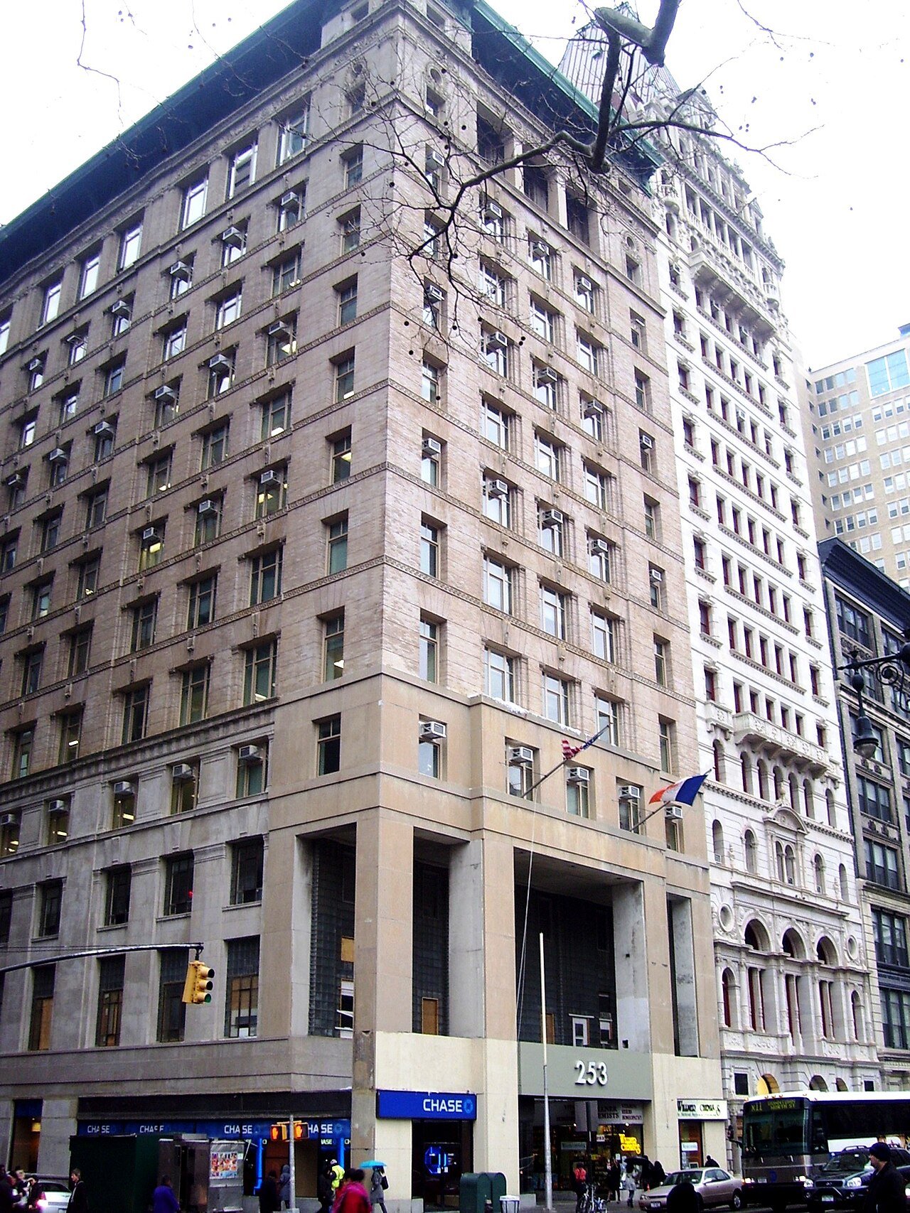Adjoining Postal Telegraph building at left and narrower Home Life tower at right on Broadway in 2012