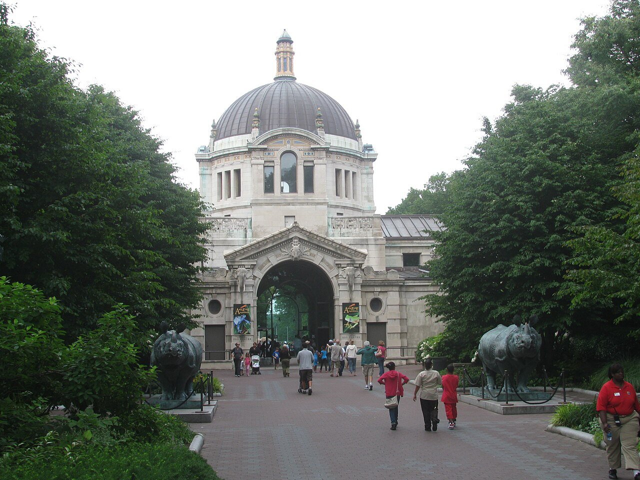 The ornate Zoo Center building at the Bronx Zoo's historic Astor Court