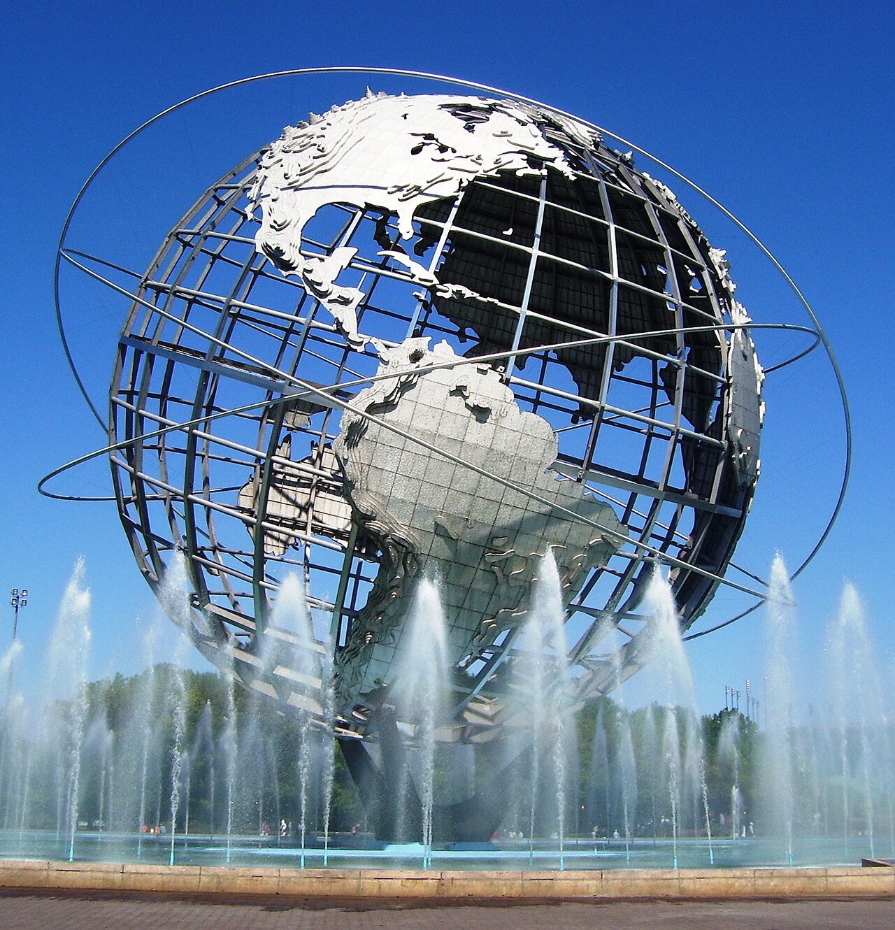 The stainless-steel Unisphere globe in Flushing Meadows Corona Park