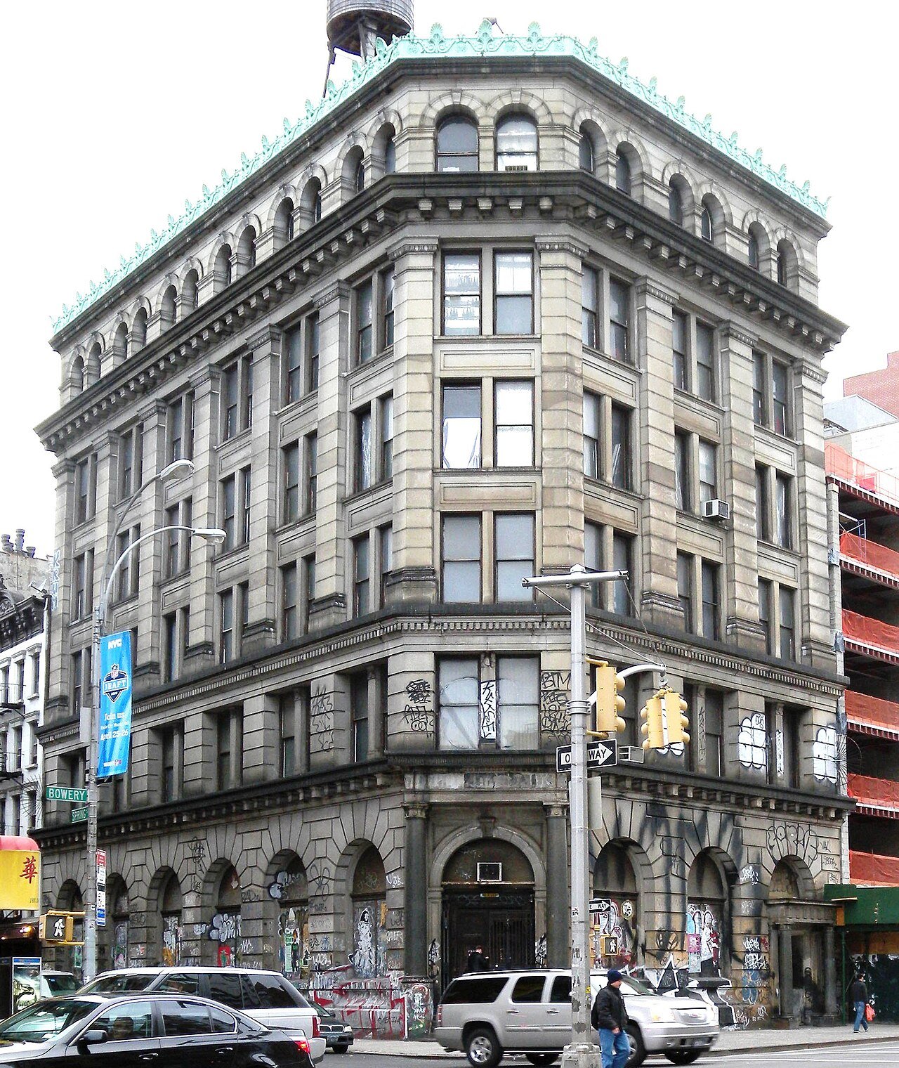 Germania Bank Building's full exterior at the Bowery and Spring Street in 2009