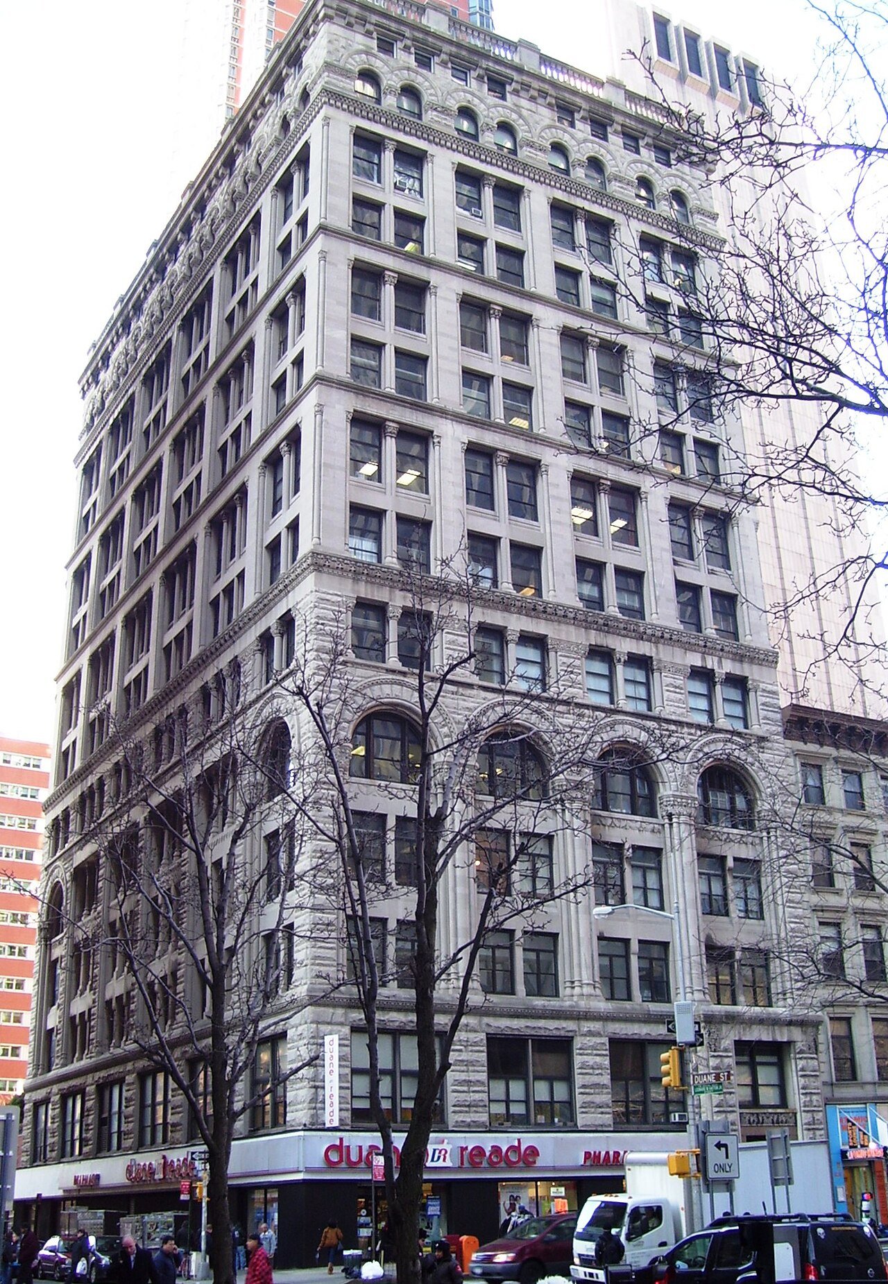 Mutual Reserve Fund Life Association Building's rounded arches at Broadway and Duane Street