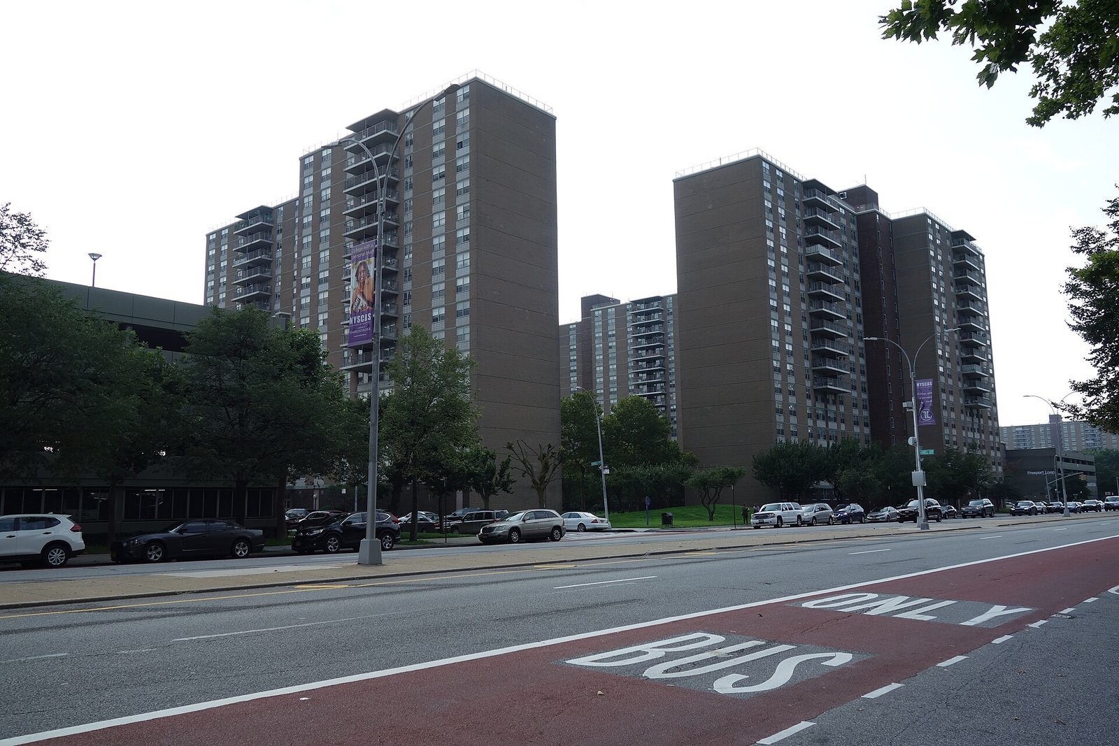 Apartment towers beside Pennsylvania Avenue at Hornell Loop.